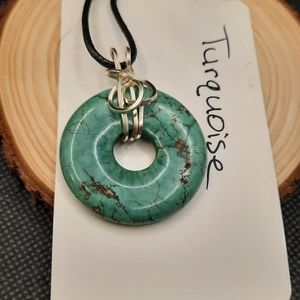 Turquoise wire wrapped necklace